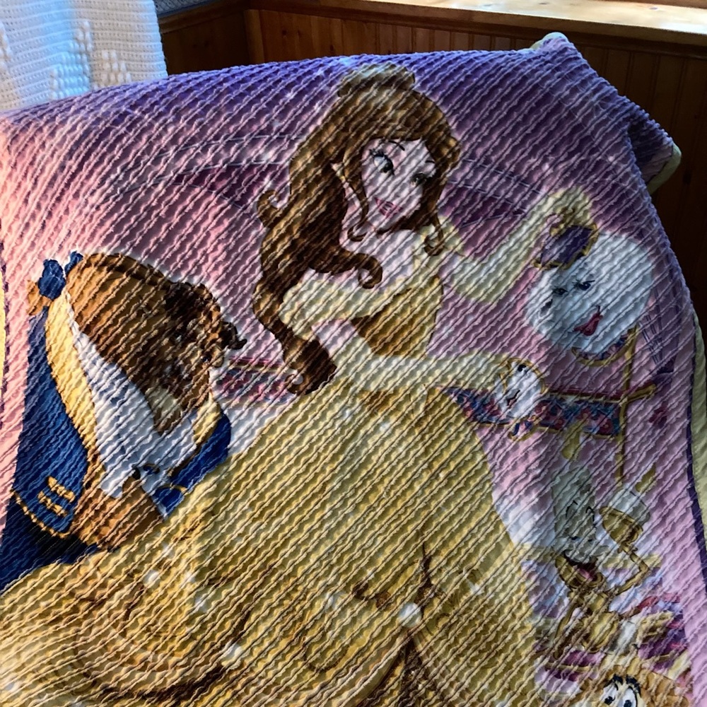 Beauty and the Beast chenille throw